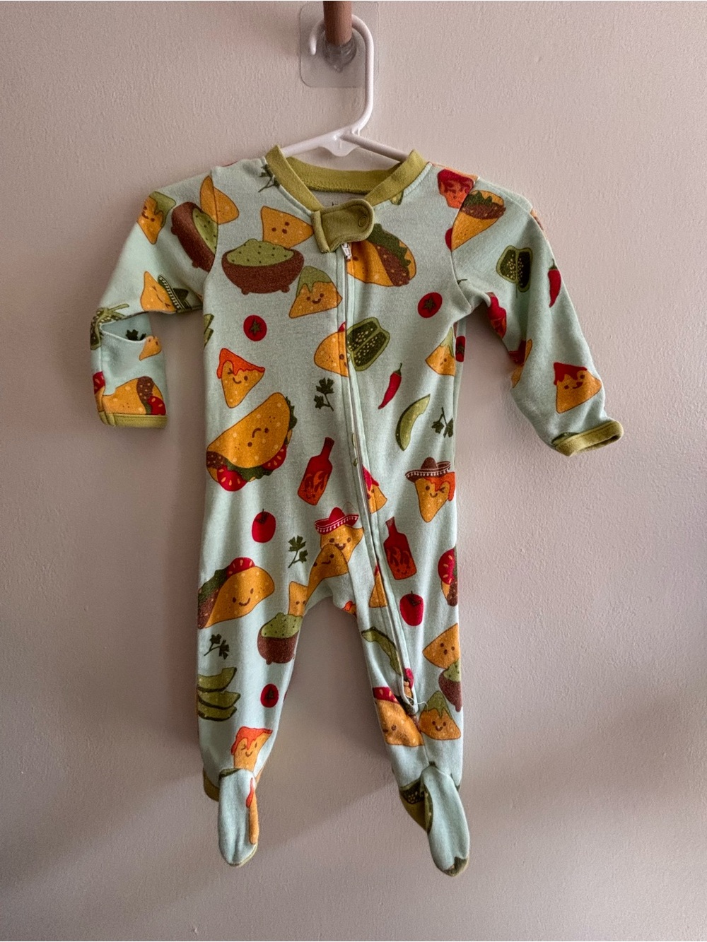 BUTTERBLU organic cotton Taco Print Footed One-Piece
